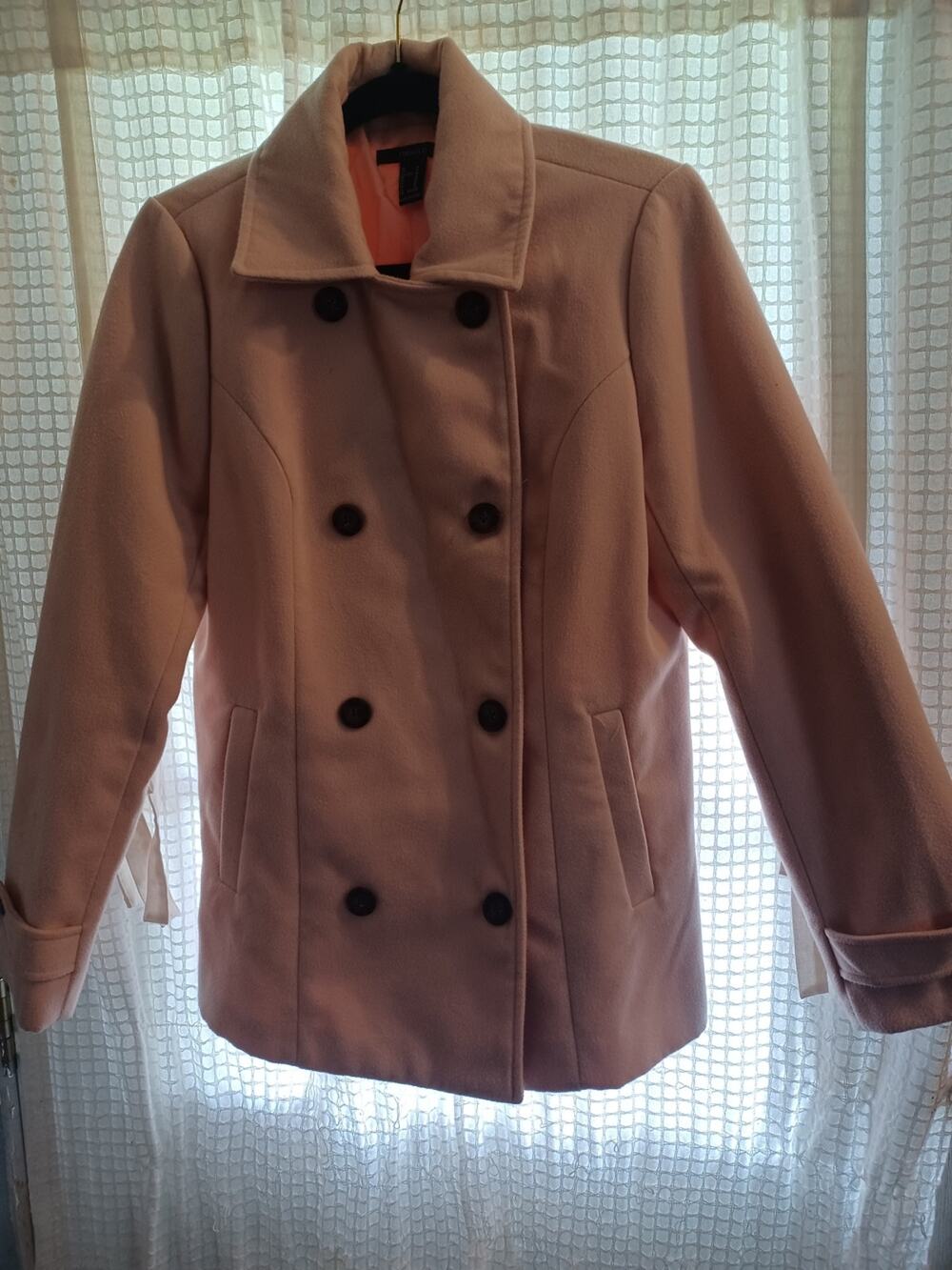 Forever 21 Blush Pink Double-Breasted Peacoat